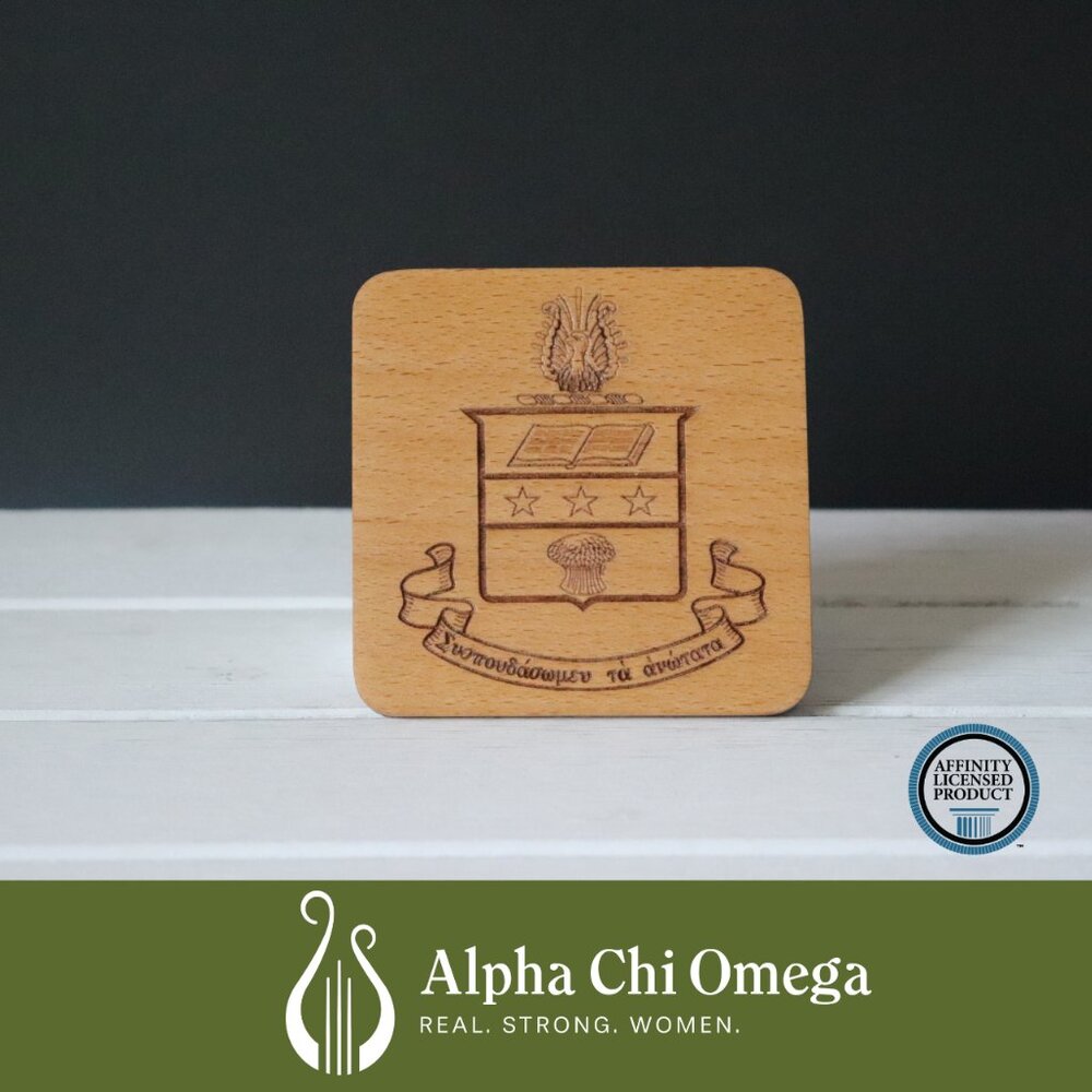 Alpha Chi Omega Crest v.1 (Set of 4 Coasters)
